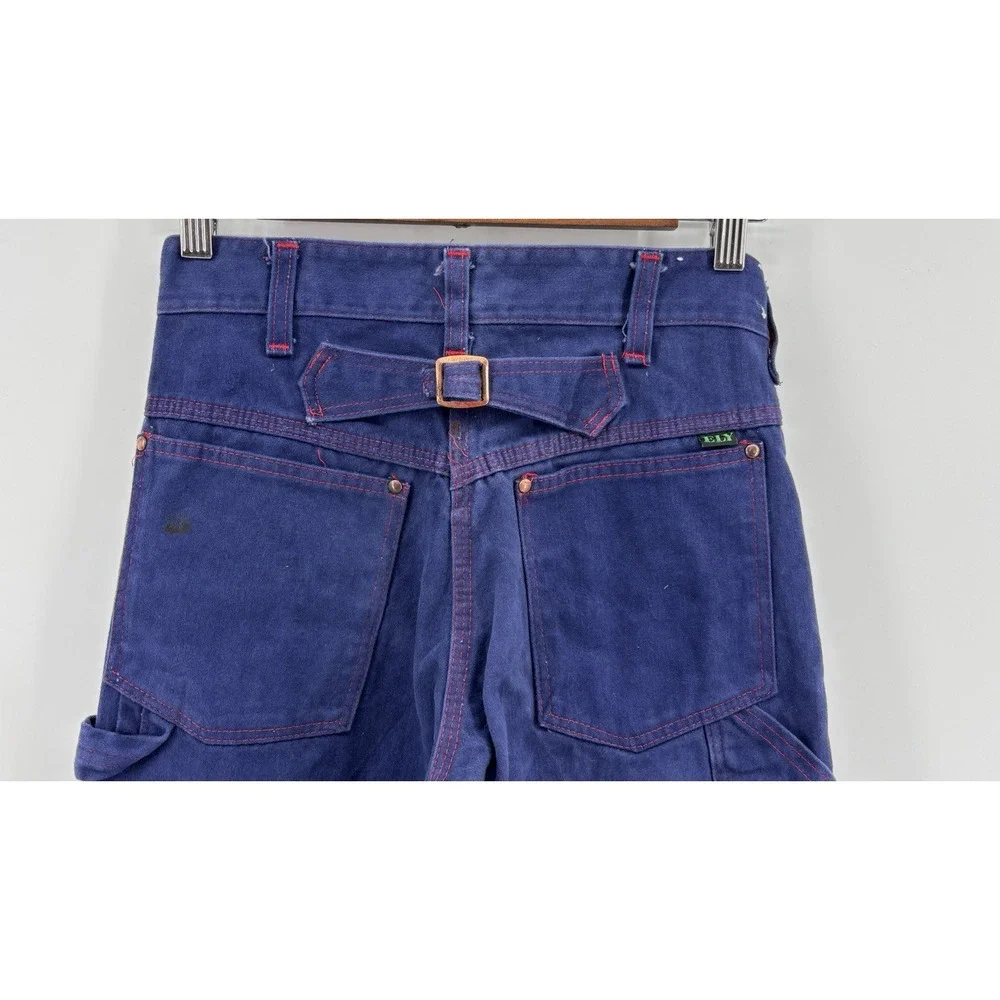 Vintage Ely Buckle Back Jeans Mens 26x33 Blue Denim Bootcut Made in USA Workwear
